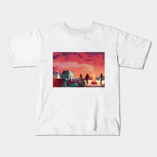 Beach in Summer Twilight Kids T-Shirt